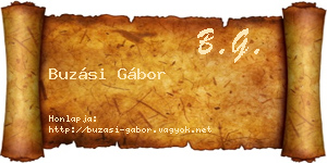 Buzási Gábor névjegykártya